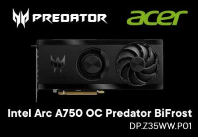 Acer Intel Arc A750 OC Predator BiFrost